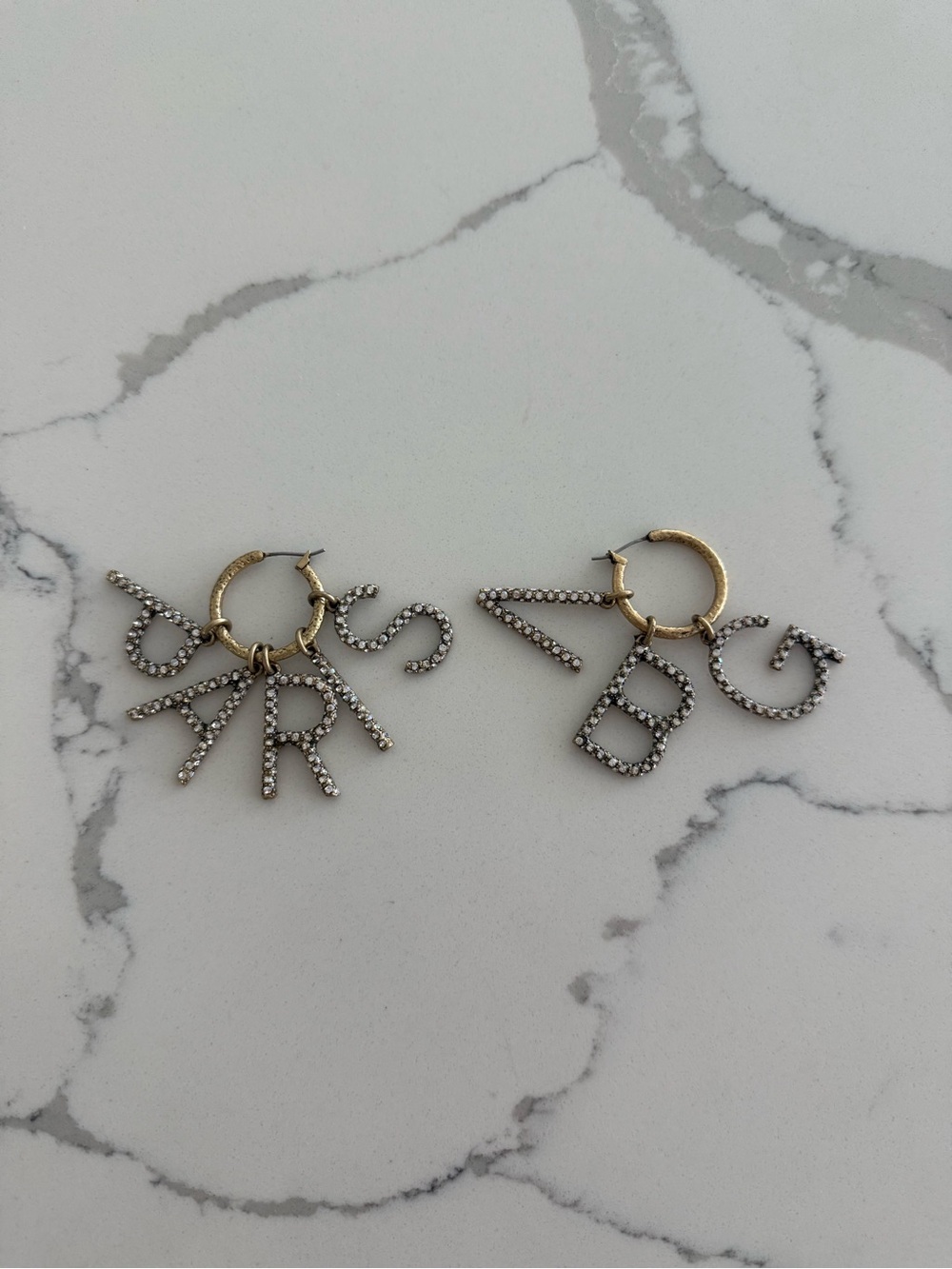 Giambattista Valli x H&M GBV Vintage Gold Crystal Hoop Earrings